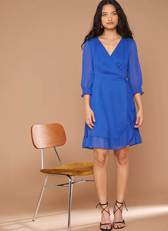 Outlet Sud Express Robe Cache-Coeur A Manches Longues Neon Rokima