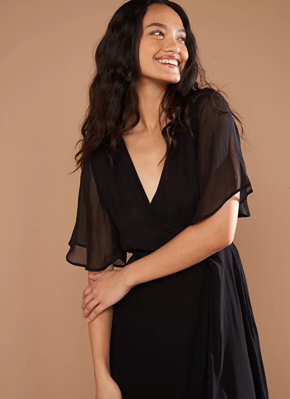 New Sud Express Robe Courte Elegante Noir Rachibi