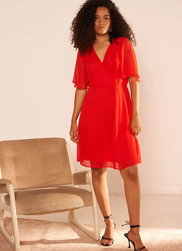 Clearance Sud Express Robe Courte Elegante Rouge Rachibi