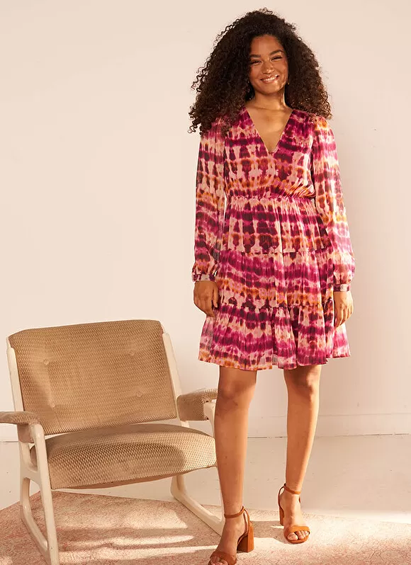 Online Sud Express Robe Courte Imprimee Framboise Ralanque