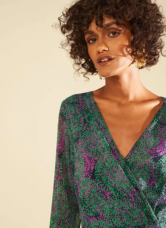 Online Sud Express Robe Courte Imprimee Vert Rowie