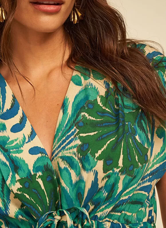 Cheap Sud Express Robe Longue Imprimee Vert Rivienne
