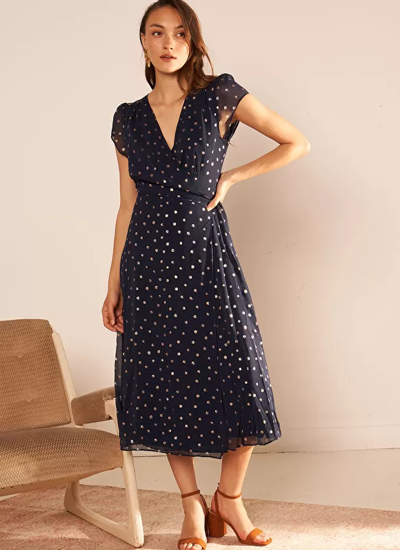 Outlet Sud Express Robe Longue Portefeuille Marine Rosabello