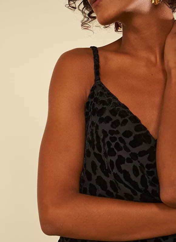 Online Sud Express Robe Midi A Bretelle Noir Roxana