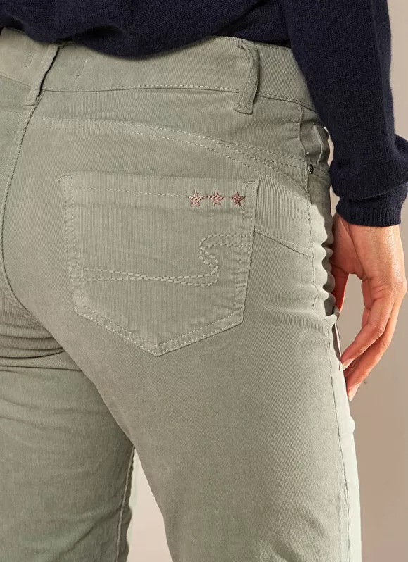 New Sud Express Slim En Velours Cotele Amande Pasha