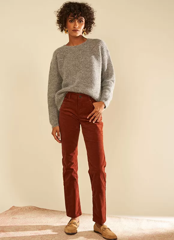 Best Sale Sud Express Slim En Velours Cotele Brique Pasha