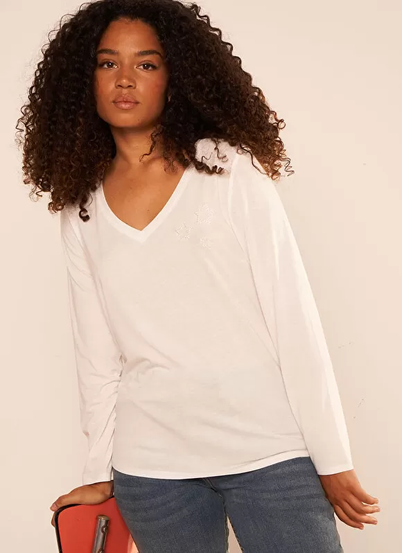 Best Sud Express Tee-Shirt Detail Etoile Ecru Tolibel