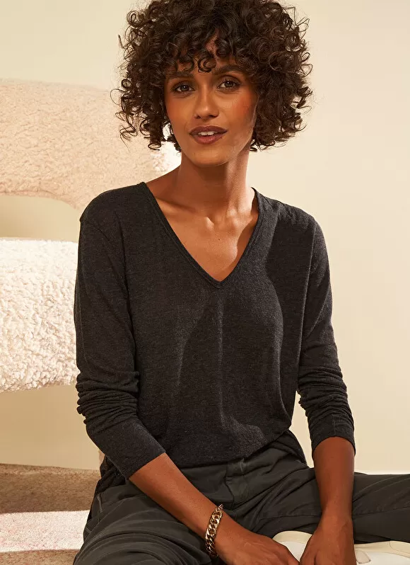 Discount Sud Express Tee-Shirt Manches Longues Noir Tassina