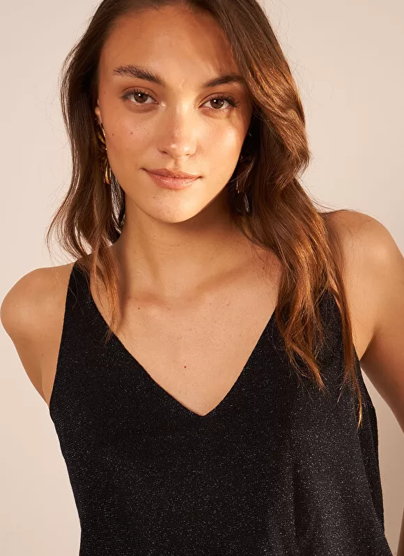 Best Sale Sud Express Top Details Maille Scintillante Marine Demoiselles