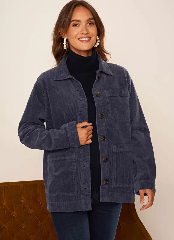 Clearance Sud Express Veste En Velours Cotele En Coton Indigo Vastina